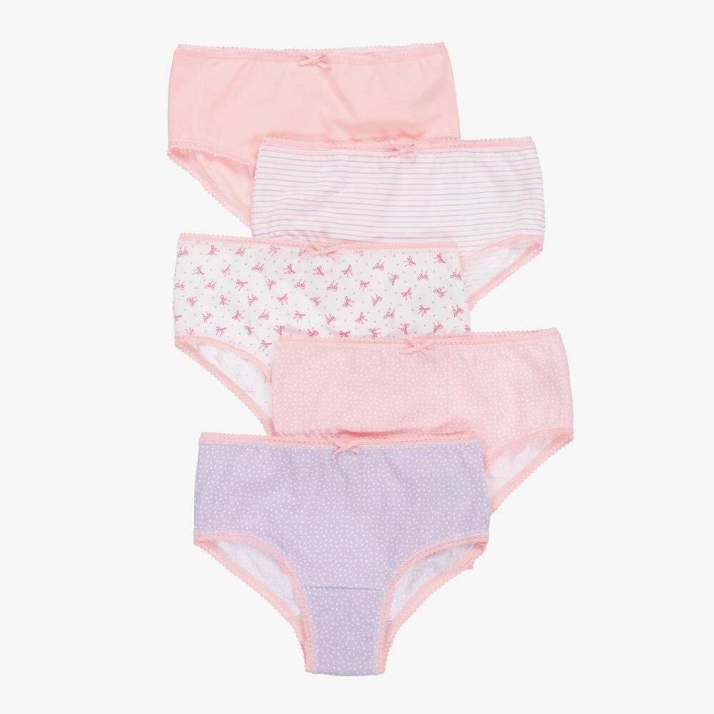 Girls' organic cotton knickers - pink with white dots – Y.O.U