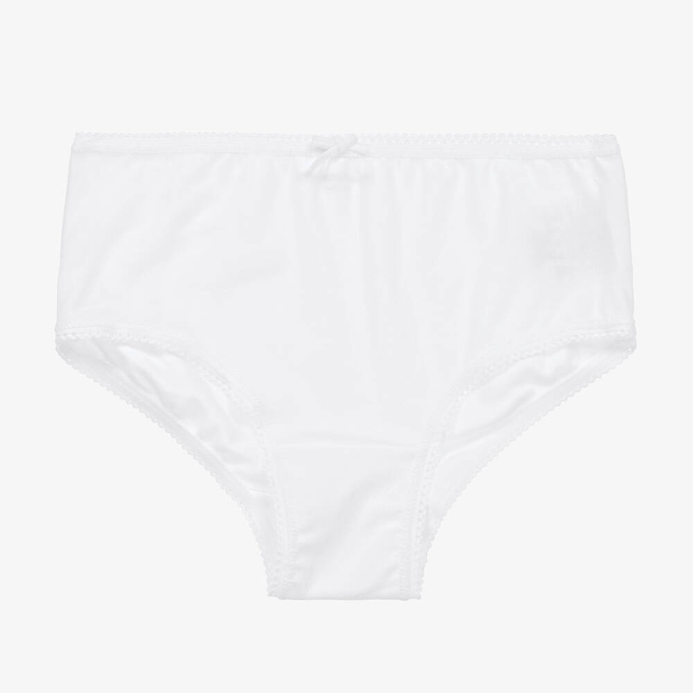 White Airtex Briefs 100% Cotton Eyelet Full Knickers Underwear Pants -  White, OS (UK 14-16)
