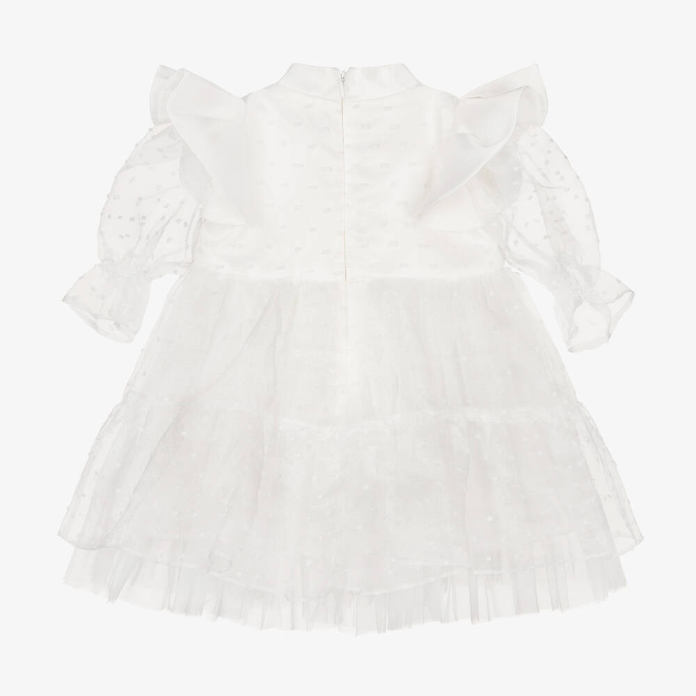 Childrensalon Occasions - Baby Girls White Organza Bow Dress ...