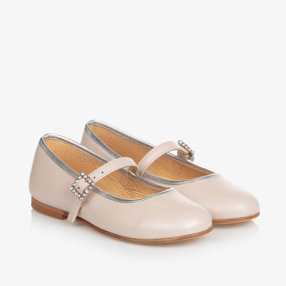 Shop Childrensalon Occasions Girls Beige Leather Mary Jane Pumps