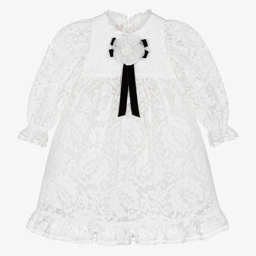Childrensalon Occasions - Girls White Lace Dress | Childrensalon