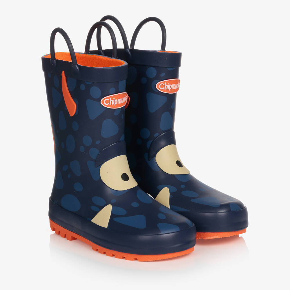 Chipmunks - Blue Monster Glow In The Dark Rain Boots | Childrensalon