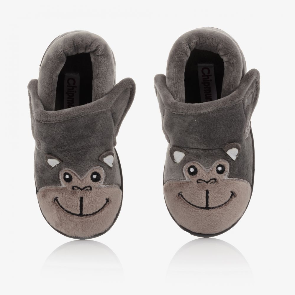 Chipmunks - Серые тапочки в виде горилл для мальчиков | Childrensalon