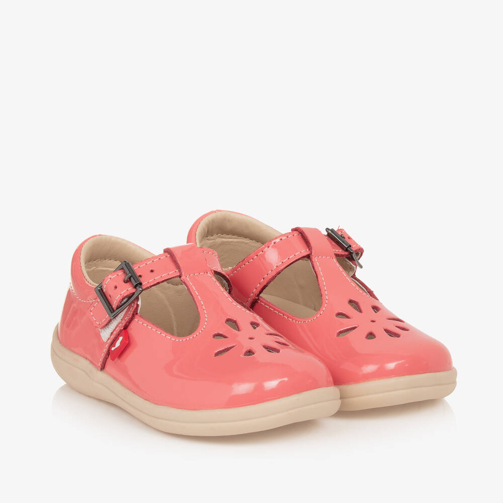 Chipmunks -  حذاء بسير جلد لون زهري لامع للبنات | Childrensalon