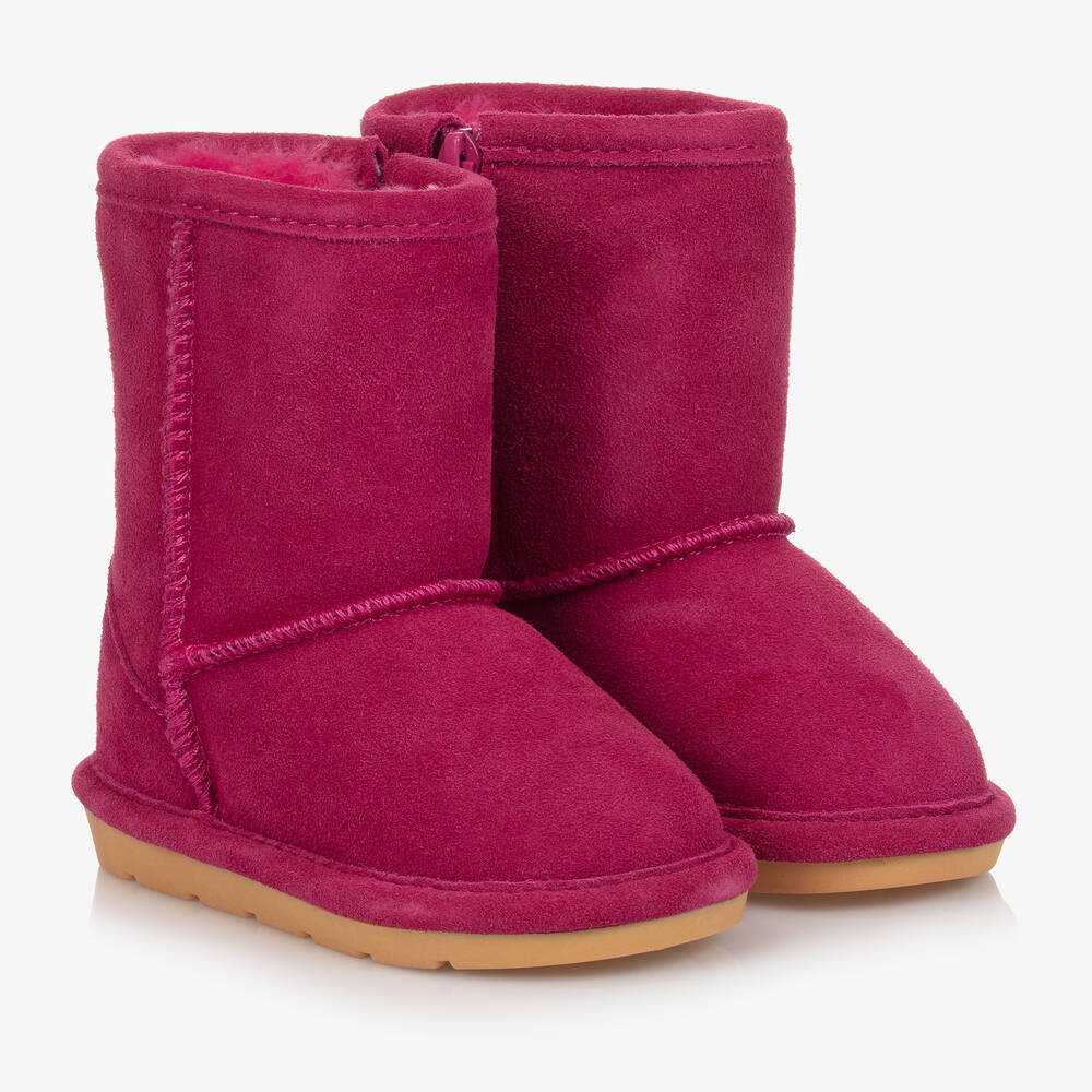 Chipmunks - Girls Pink Suede Leather Boots | Childrensalon