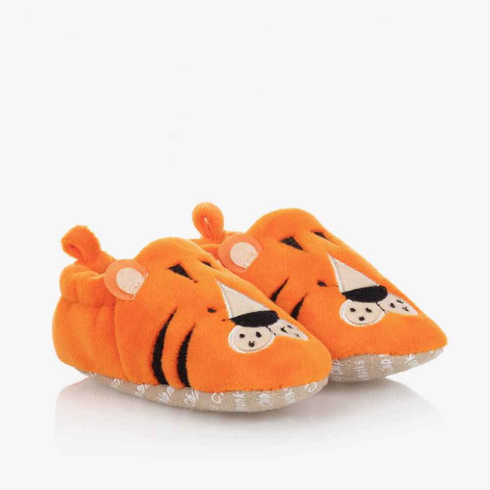 Tiger Slippers | Orange Plush Tiger Slippers