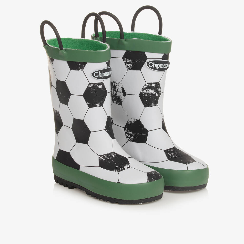 Shop Chipmunks White Football Rain Boots