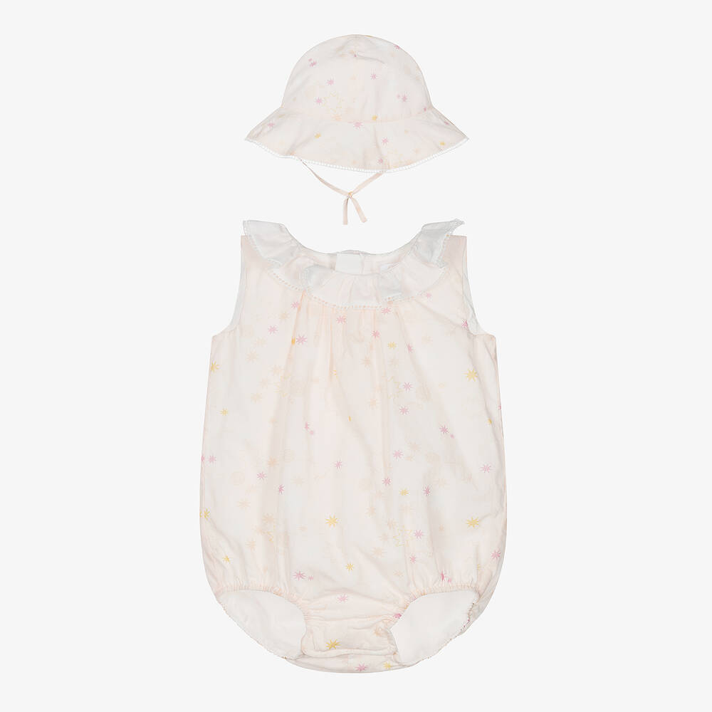 Chloé - Baby Girls Pink Organic Cotton Babysuit Set | Childrensalon