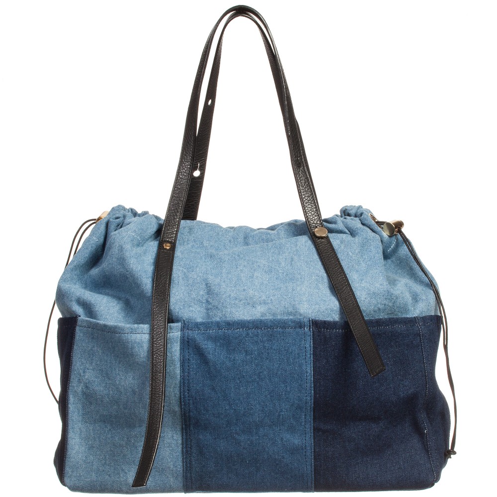 Chloé - Blue Denim Baby Changing Bag (42cm) | Childrensalon