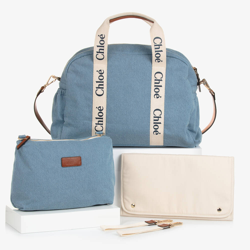 Chloé - حقيبة لمستلزمات الأطفال قطن لون أزرق (45 سم) | Childrensalon