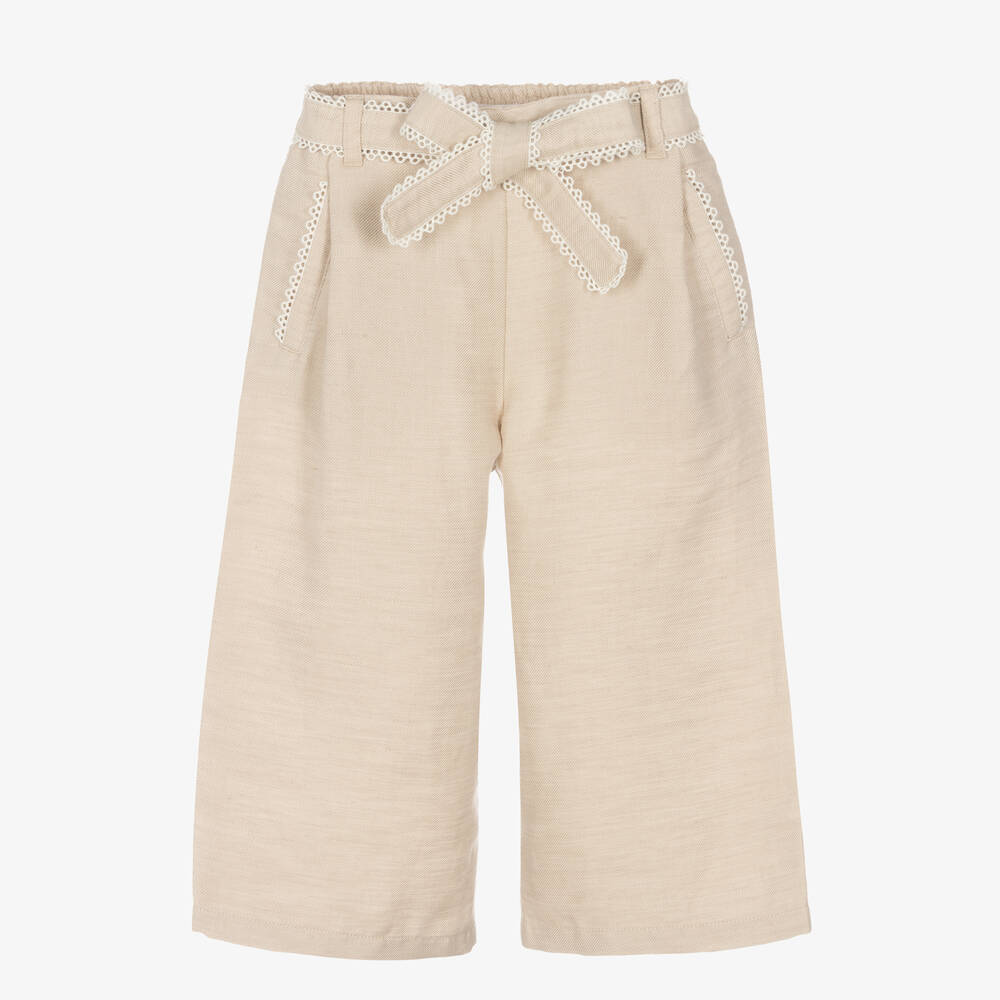Buy AND GIRL Solid Linen Tapered Girls Trouser  Shoppers Stop