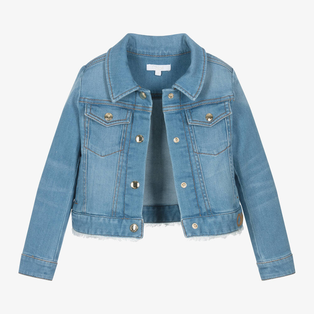 Chloé - Girls Blue Denim Jacket | Childrensalon
