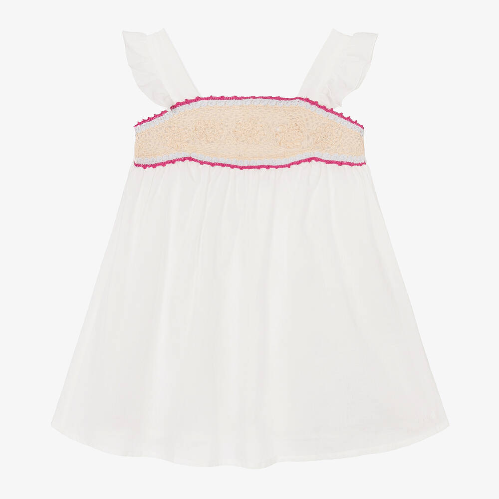 Chloé - Girls Ivory Cotton Voile Dress | Childrensalon