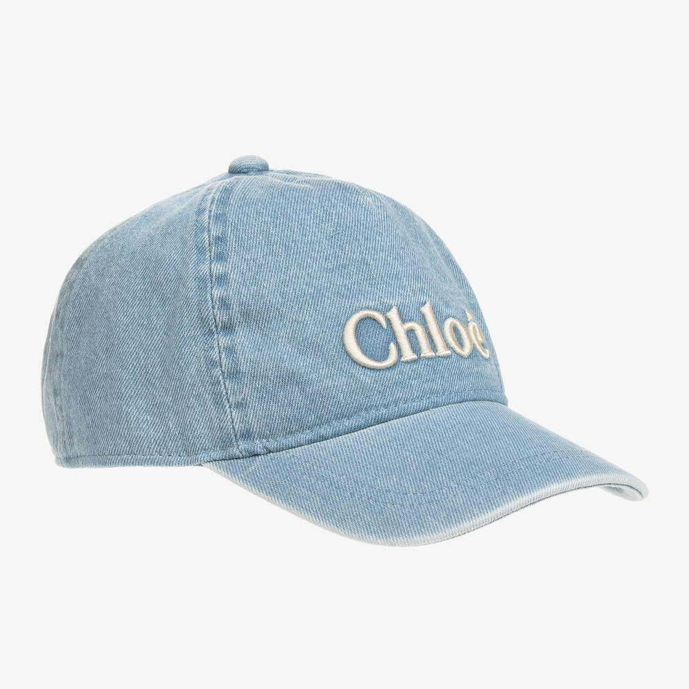 Chloé - كاب قطن دنيم لون أزرق فاتح للبنات | Childrensalon