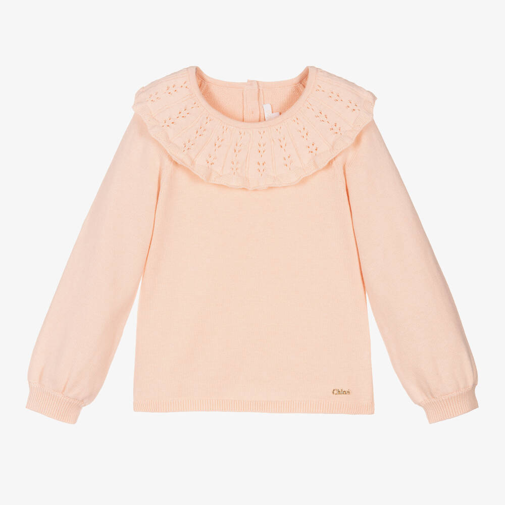 Chloé Babies' Girls Pink Cotton Knit Sweater