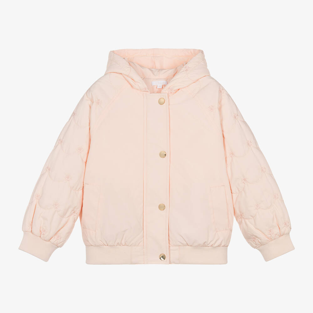 Chloé - Girls Pink Embroidered Jacket | Childrensalon