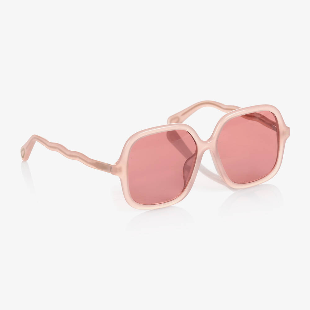 Chloé - Розовые солнцезащитные очки в квадратной оправе | Childrensalon