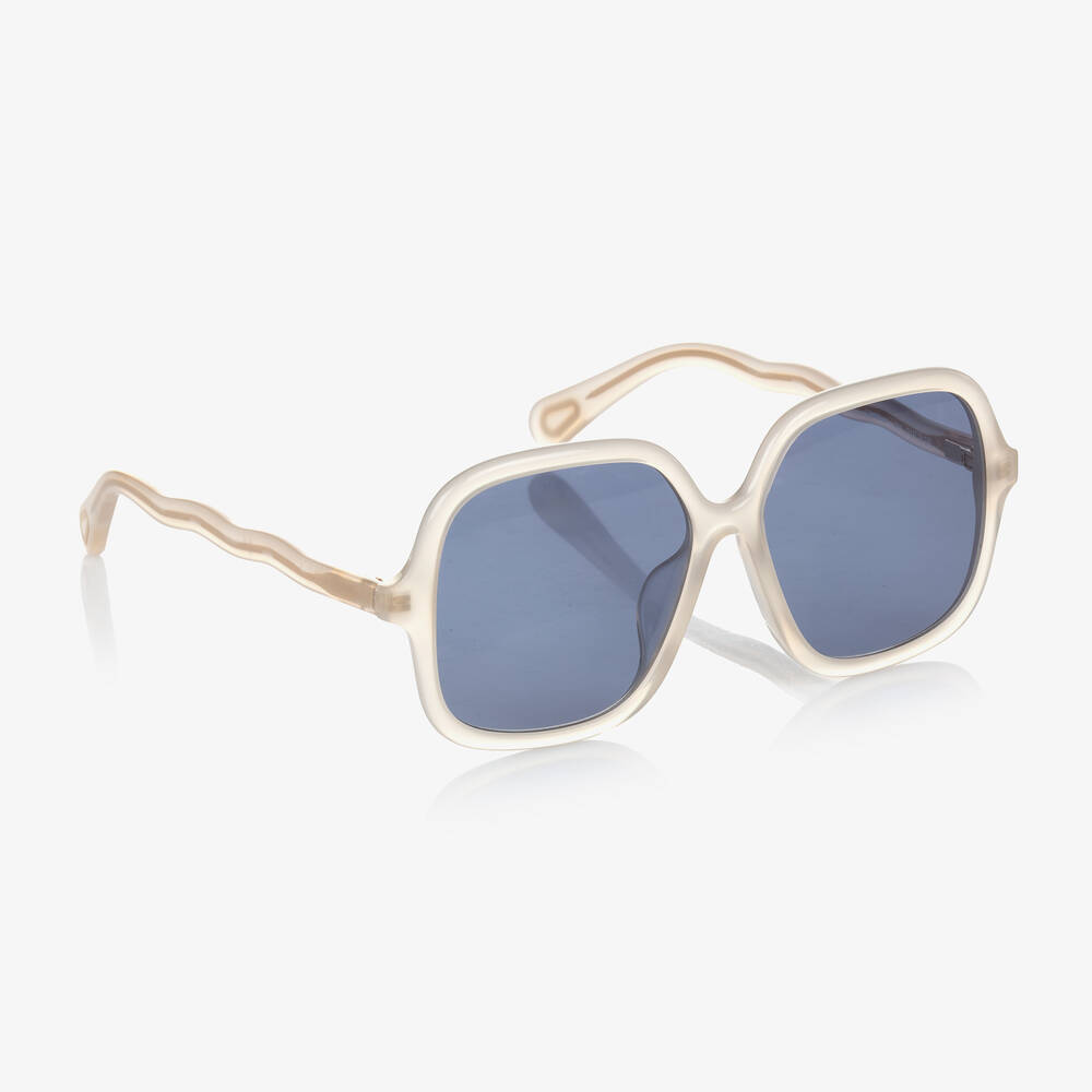 Chloé - Girls White Square Sunglasses | Childrensalon