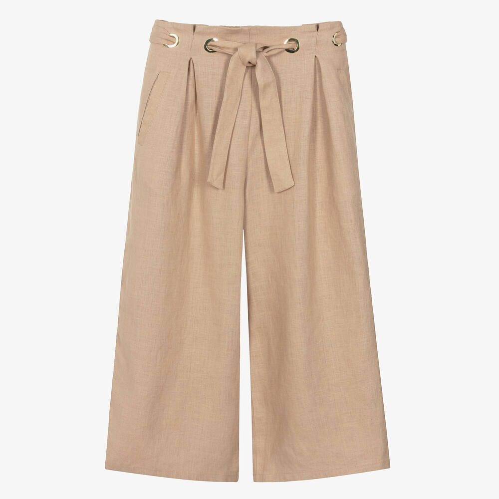 Chloé - Teen Girls Beige Linen Trousers | Childrensalon