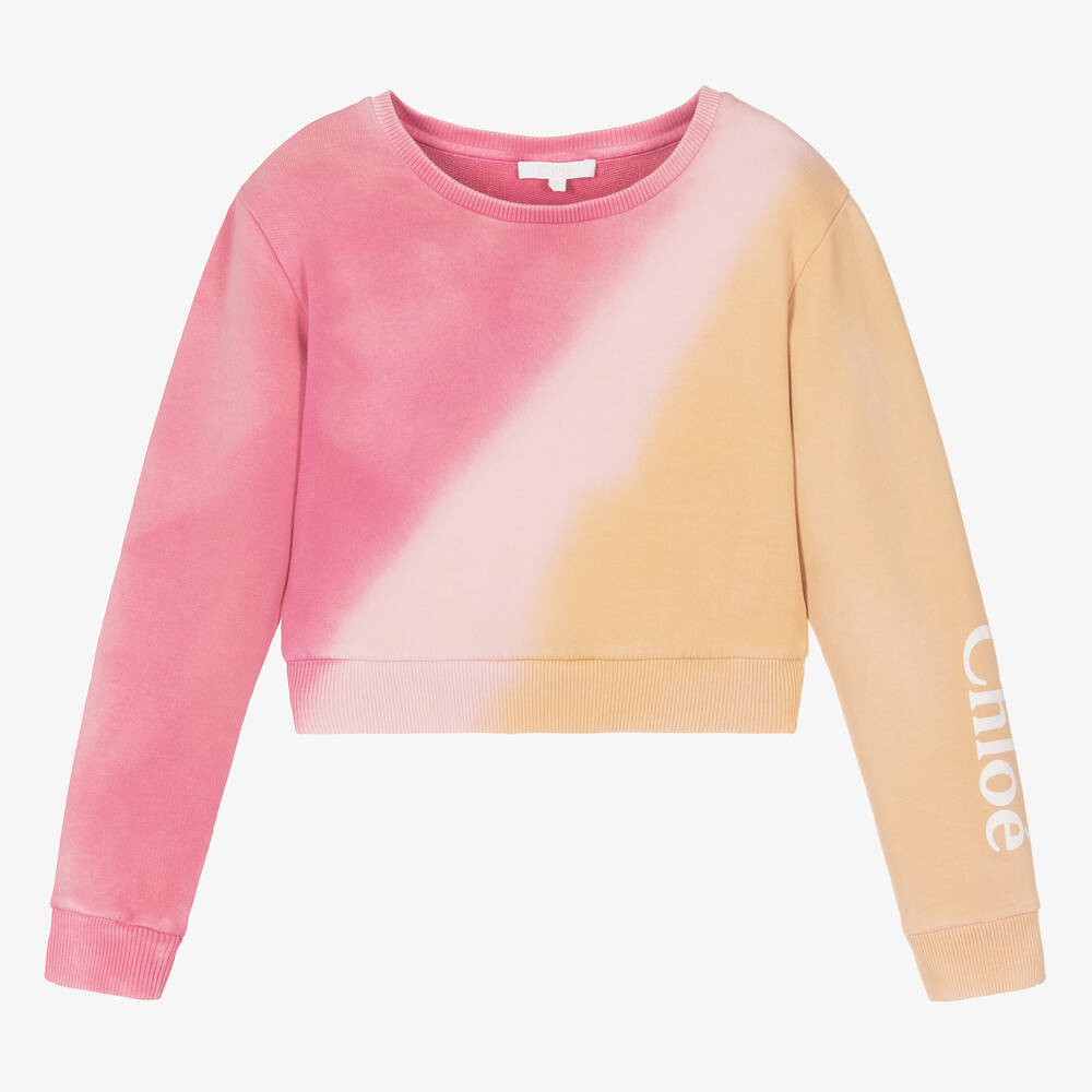 Chloé - Teen Girls Pink Ombré Cotton Sweatshirt | Childrensalon