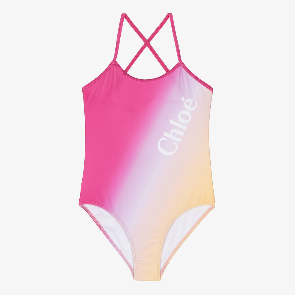 Chloé Teen Girls Pink Ombré Swimsuit