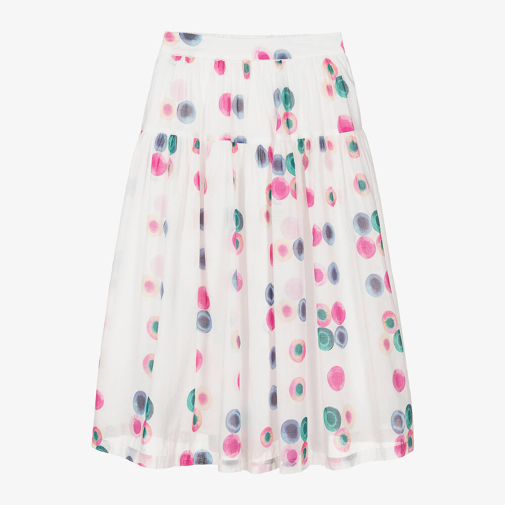Chloé - Teen Girls White Cotton Fusion Skirt | Childrensalon