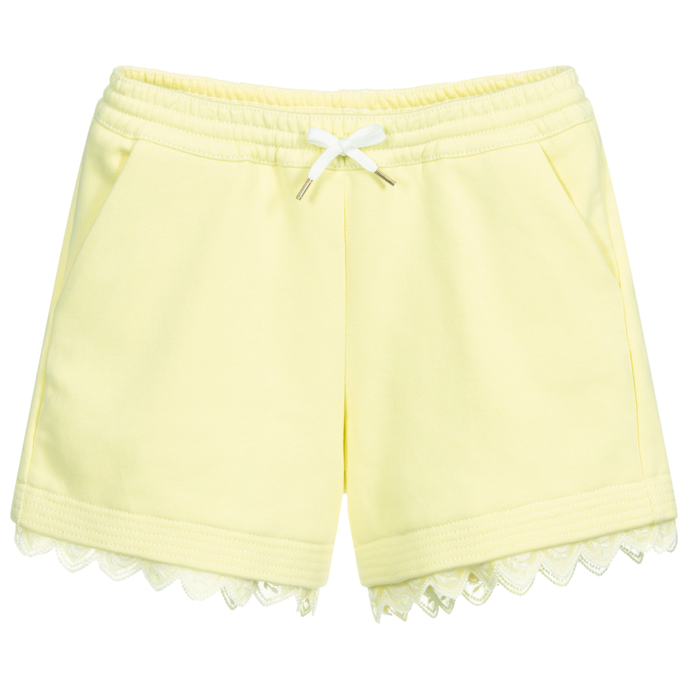 Chloé Girls Teen Yellow Logo Shorts