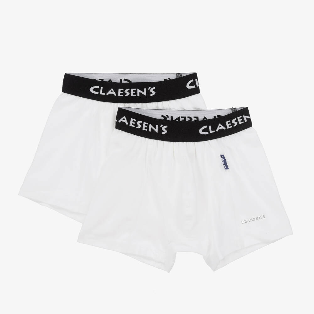 Claesen's - Lot de 2 boxers blancs en coton garçon | Childrensalon