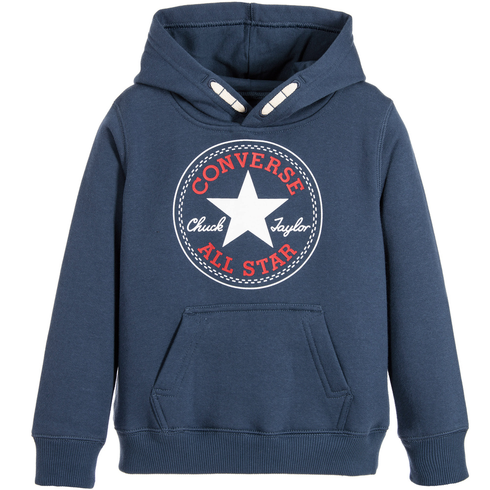 Converse - Boys Blue Fleece Hooded Sweatshirt | Childrensalon