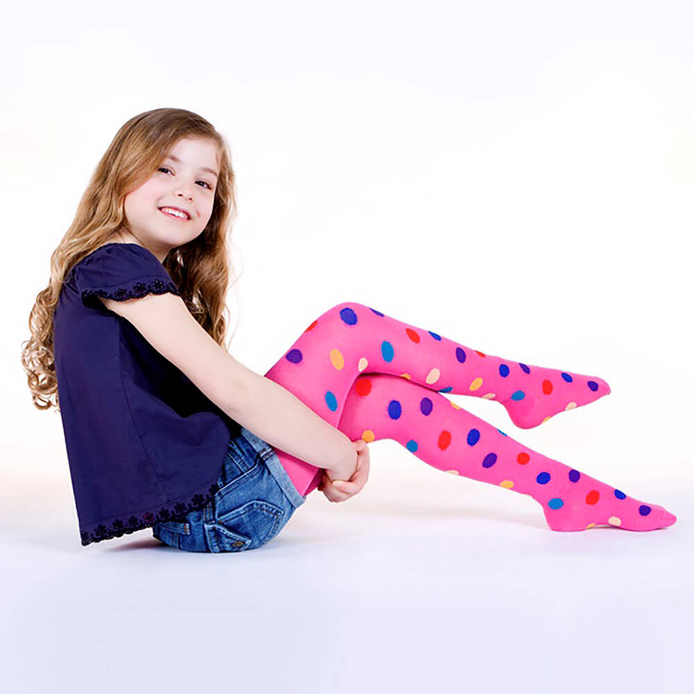 Country Kids - Girls Pink Cotton Knitted Tights