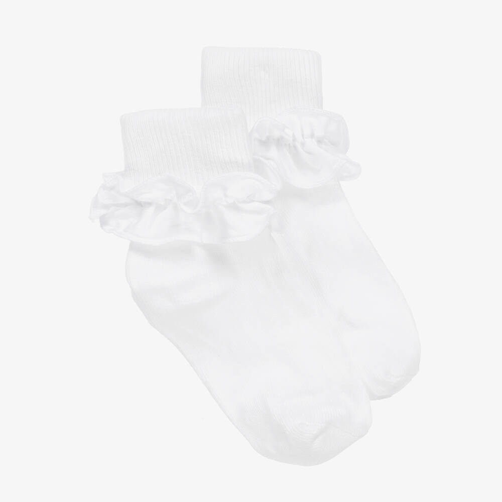 Country Kids - Белые хлопковые носки с рюшами для девочек | Childrensalon