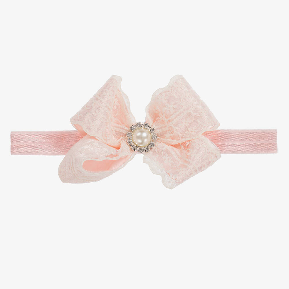 Cute Cute - Розовая повязка на голову с бантом (11см) | Childrensalon