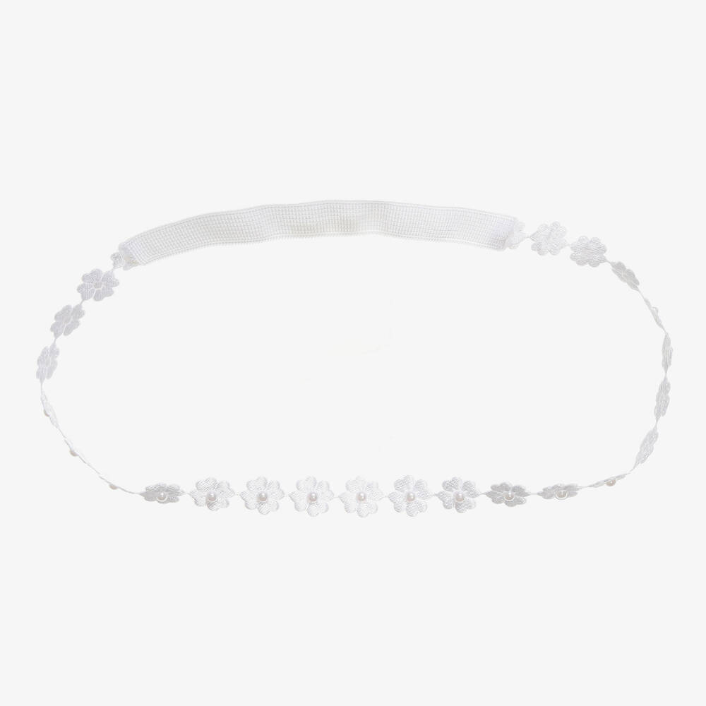 Cute Cute - White Flower Pearl Headband | Childrensalon