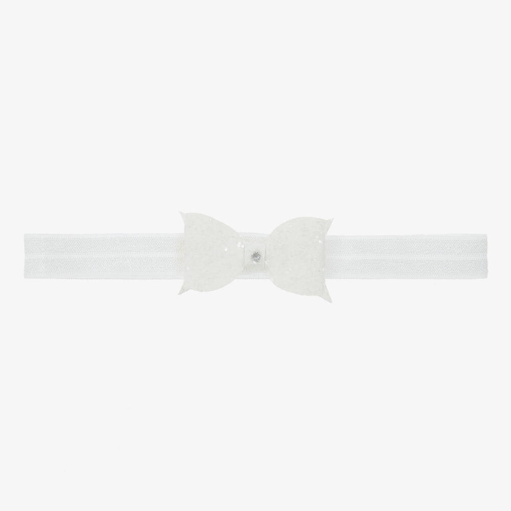 Cute Cute - Bandeau à nœud pailleté blanc | Childrensalon