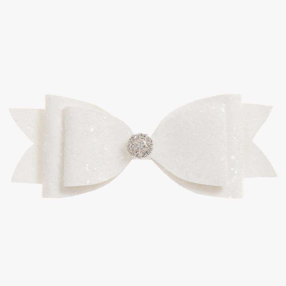 Cute Cute - Barrette pailletée blanche (14 cm) | Childrensalon