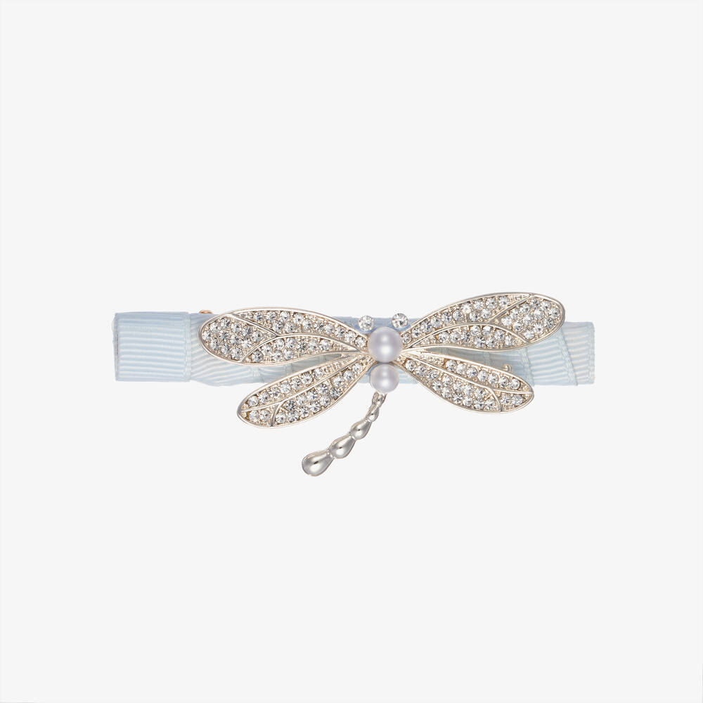 David Charles - Girls Blue Dragonfly Hair Clip (8cm) | Childrensalon