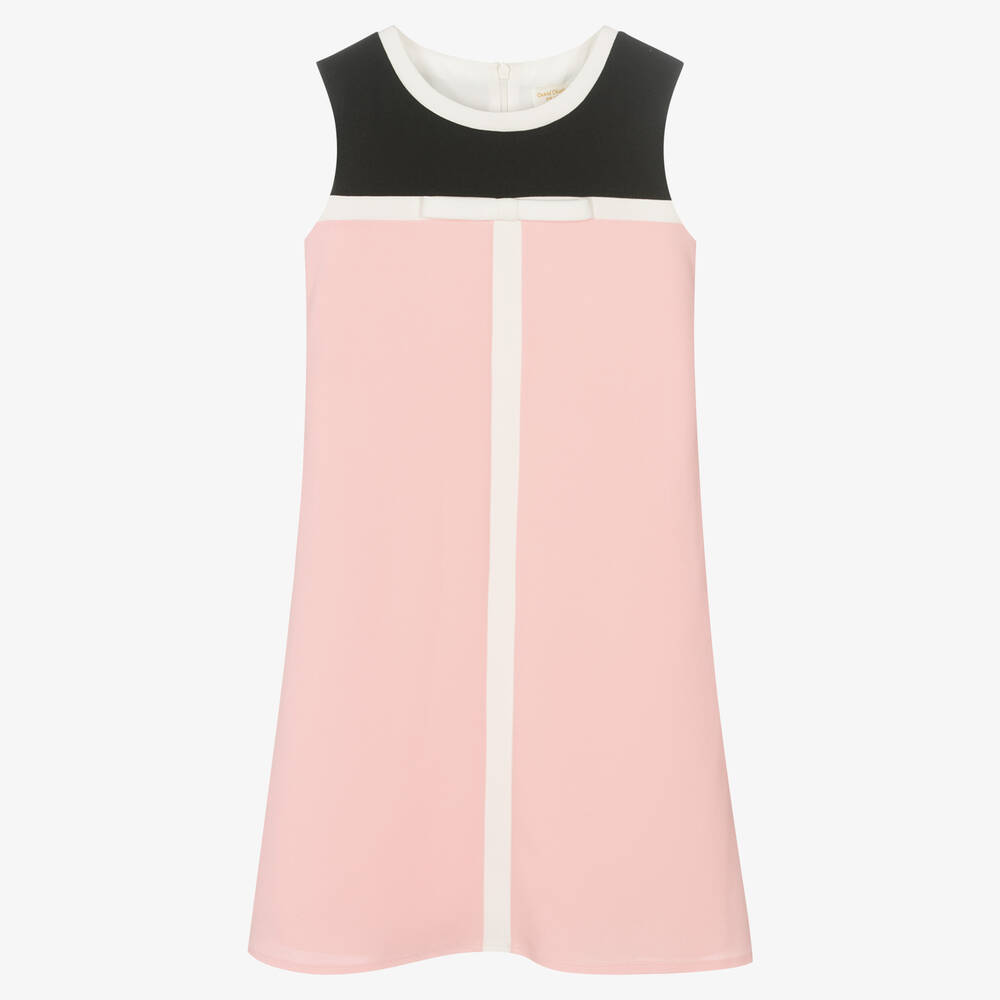 David Charles - Girls Pink & Black A-Line Dress | Childrensalon