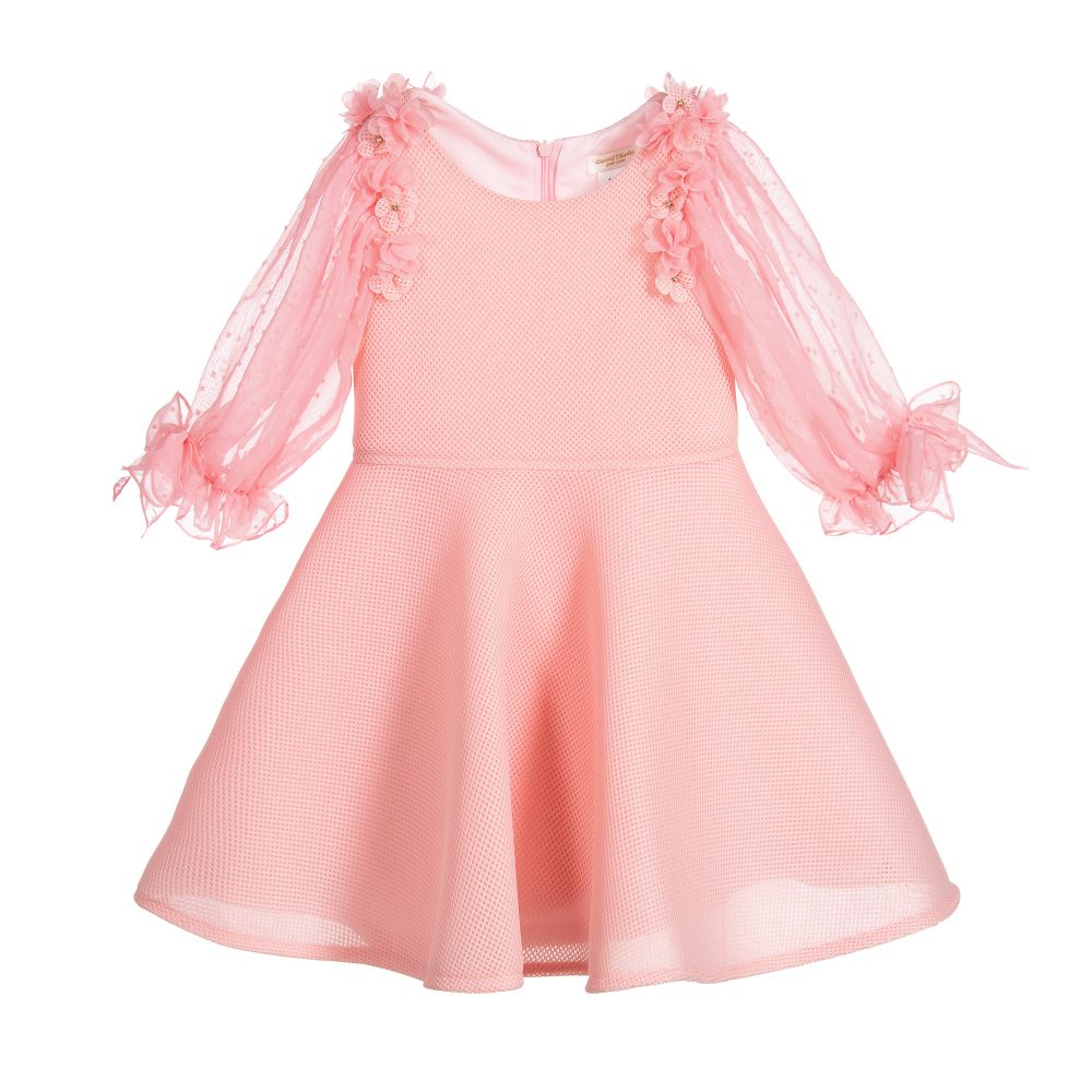 David Charles - Girls Pink Neoprene Dress | Childrensalon