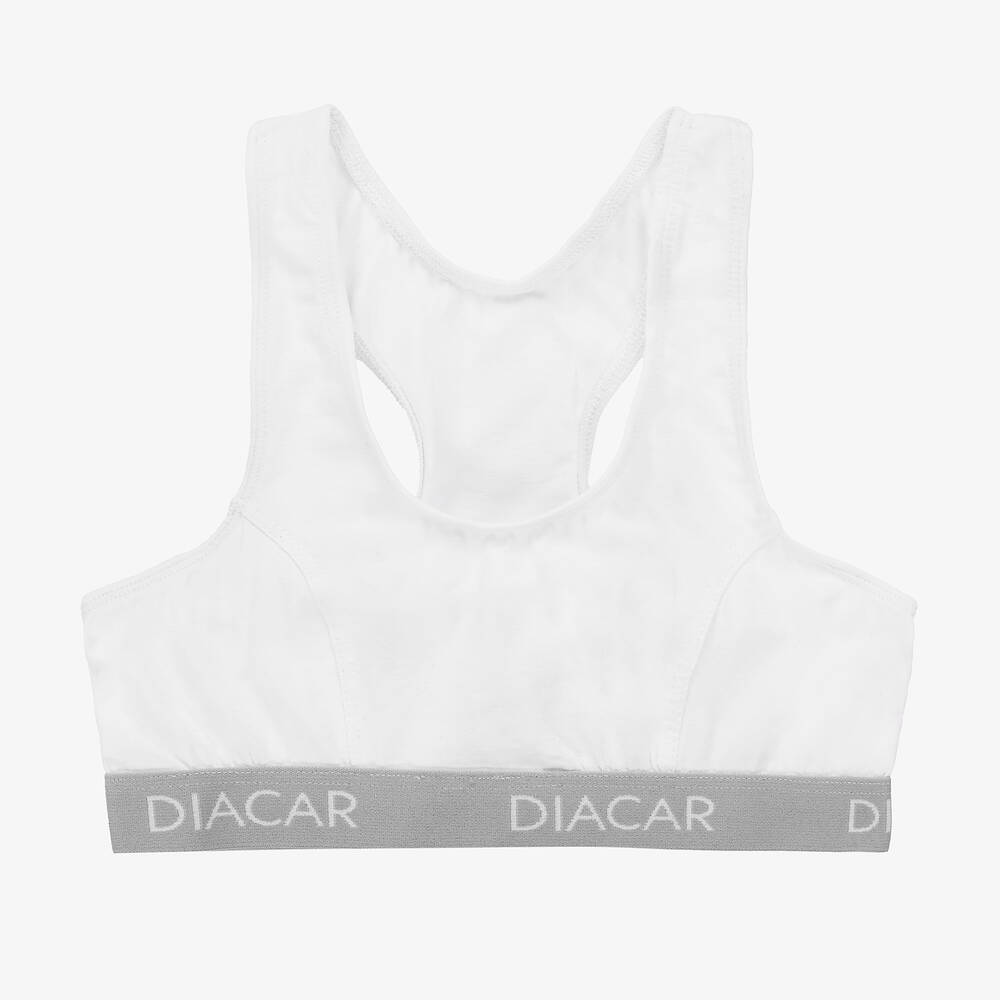 Diacar - Girls White Cotton Bra | Childrensalon