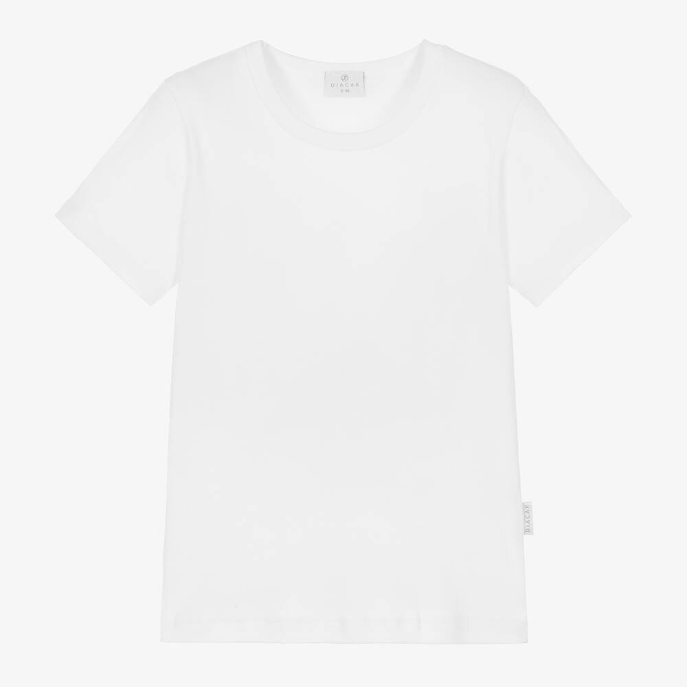 Diacar - White Cotton Vest Top | Childrensalon