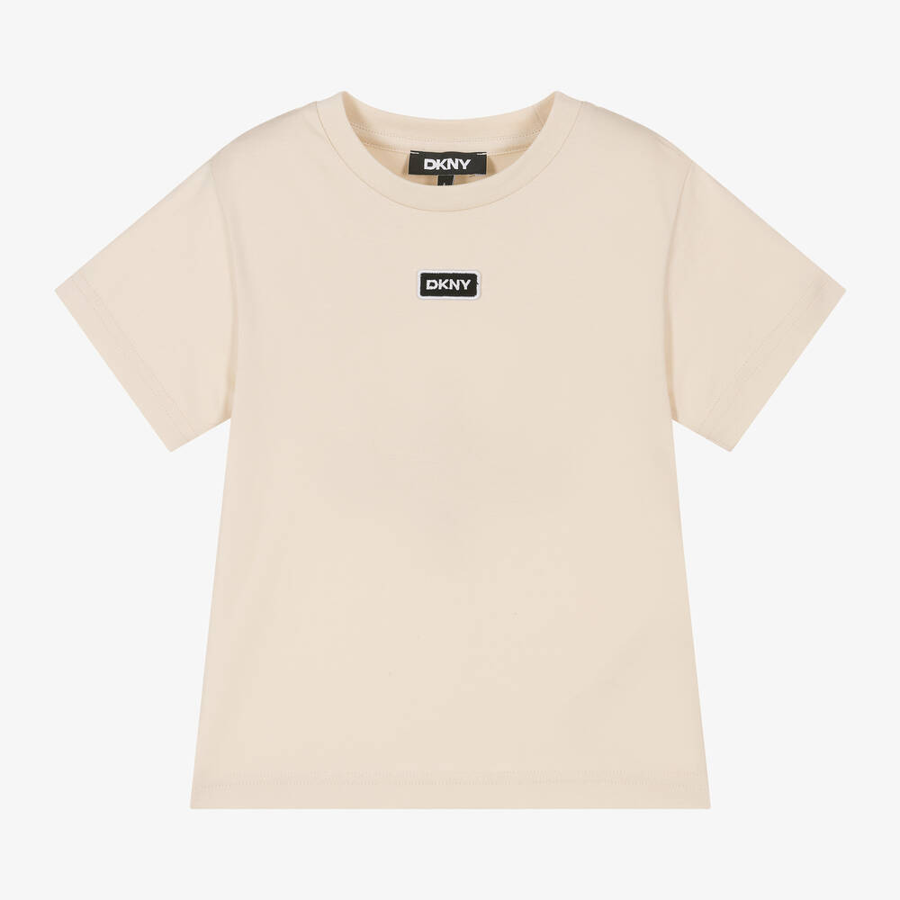 DKNY - Beige Organic Cotton T-Shirt | Childrensalon