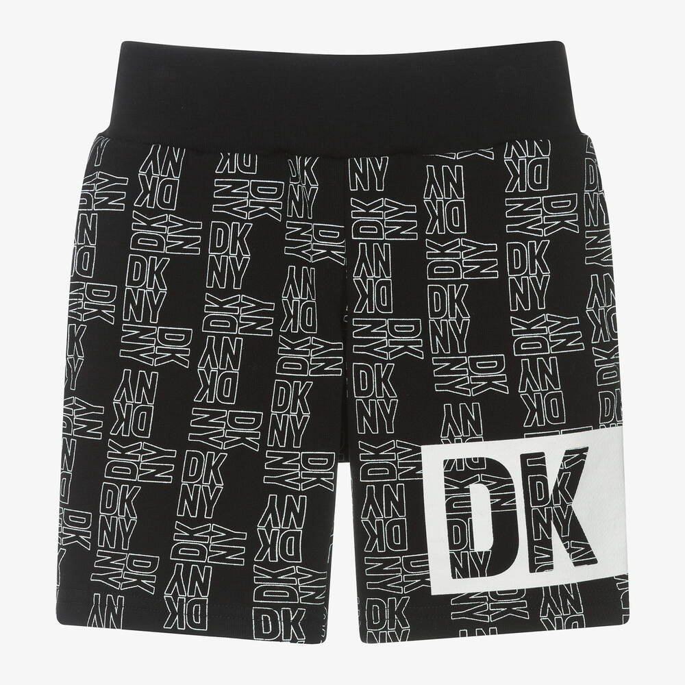 DKNY - Black Cotton Printed Shorts | Childrensalon