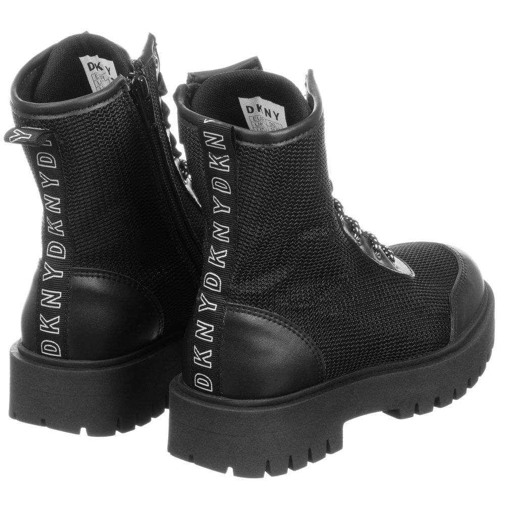 DKNY - Black Lace-Up Boots | Childrensalon