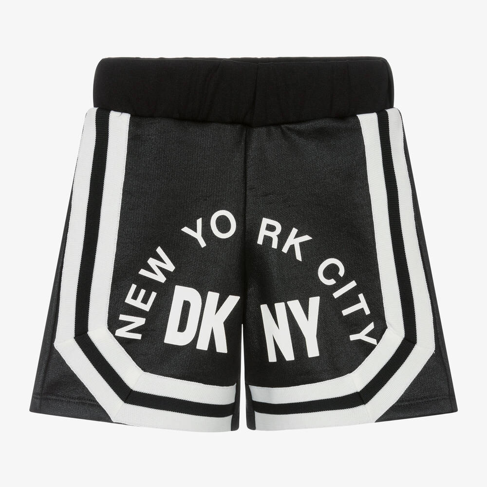 DKNY - شورت بطبعة NYC قطن جيرسي لون أسود | Childrensalon