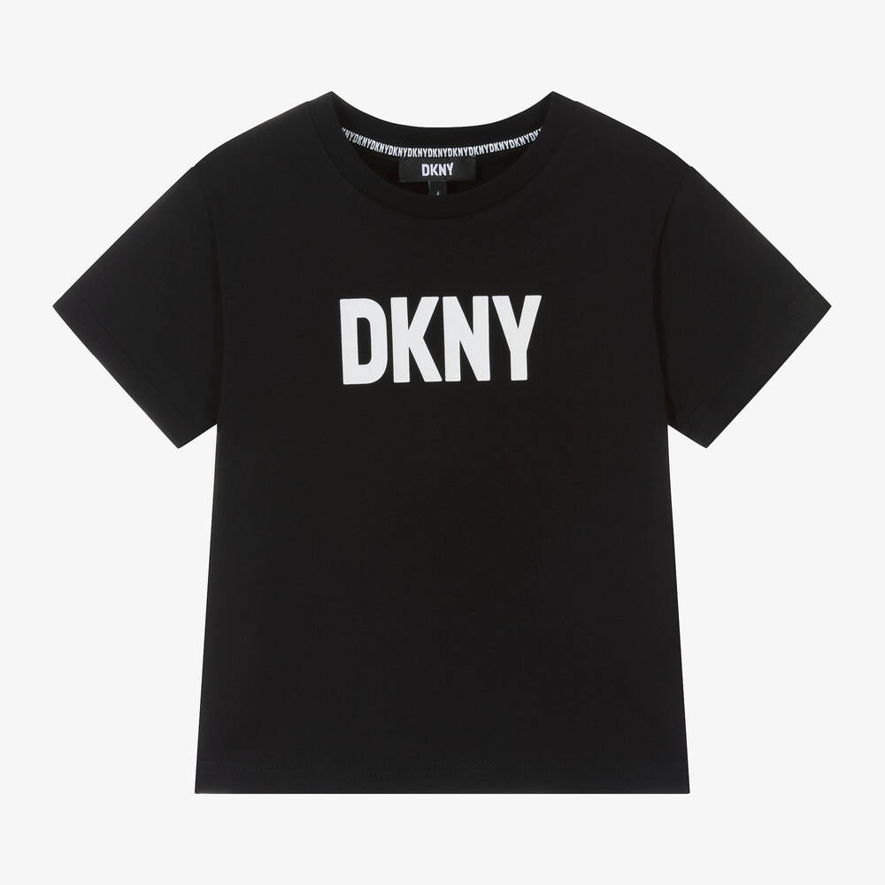 DKNY - Черная футболка из органического хлопка | Childrensalon