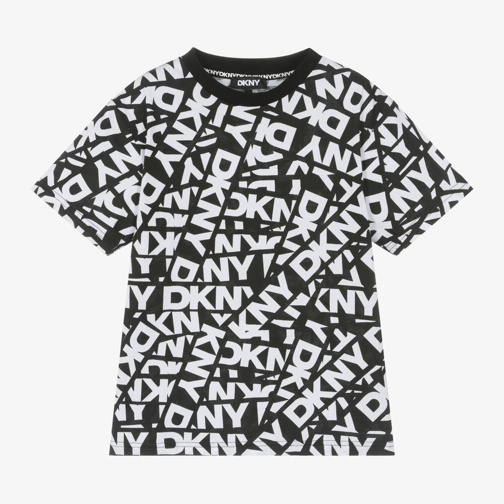 DKNY - Black & White Cotton T-Shirt | Childrensalon