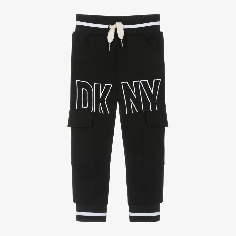 DKNY - جوغرز قطن لون أسود للأولاد | Childrensalon