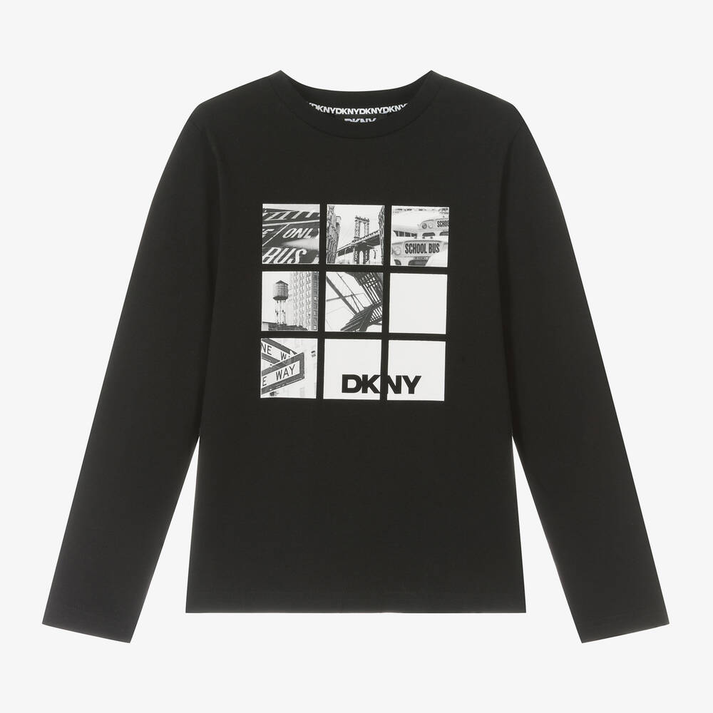 DKNY - Boys Black Cotton Top | Childrensalon