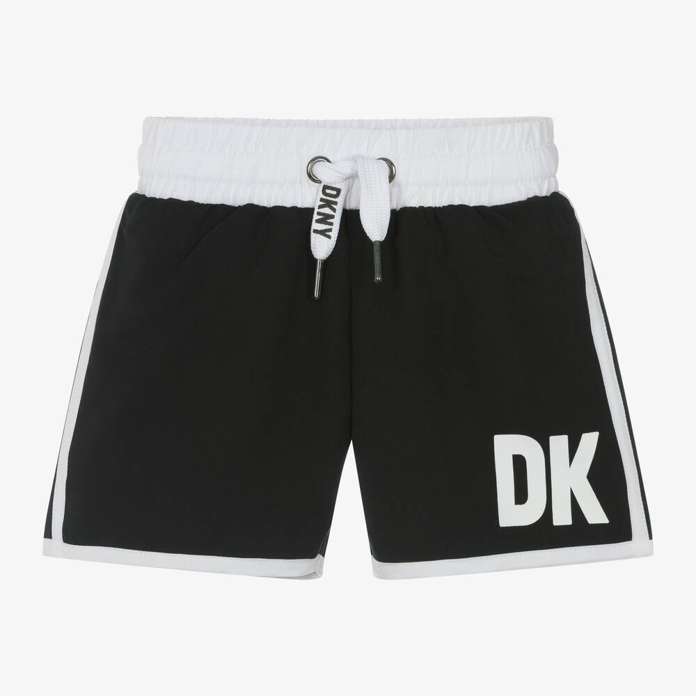 DKNY - Boys Black & White Swim Shorts | Childrensalon