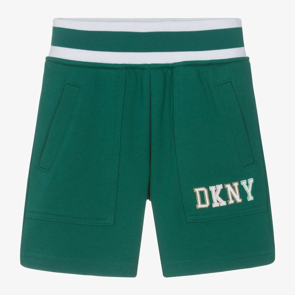 DKNY - شورت قطن جيرسي لون أخضر للأولاد | Childrensalon
